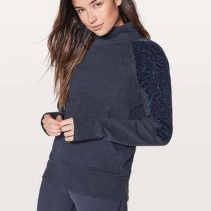 Lululemon athletica Floral Flock Pullover Sweater Navy